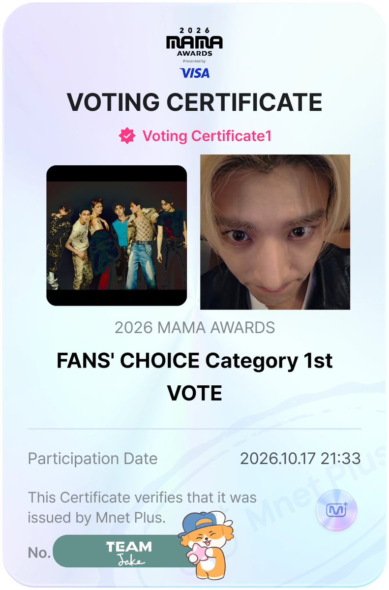 jakeupdateteam's tweet photo. MAMA FANS' CHOICE Category 1st VOTE! 

LAST 30 MINS TO VOTE FOR ENHYPEN ENGENEs!! 🔥🔥🔥 

#2026MAMAVOTE #ENHYPEN https://t.co/Waoit0XnIg