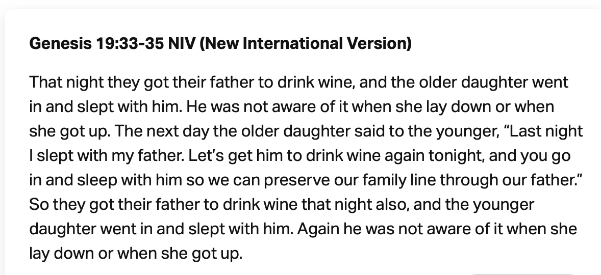 TheTweetOfGod's tweet photo. The Bible. Promoting incest since 2000 BC. https://t.co/IfXRd7TrLh