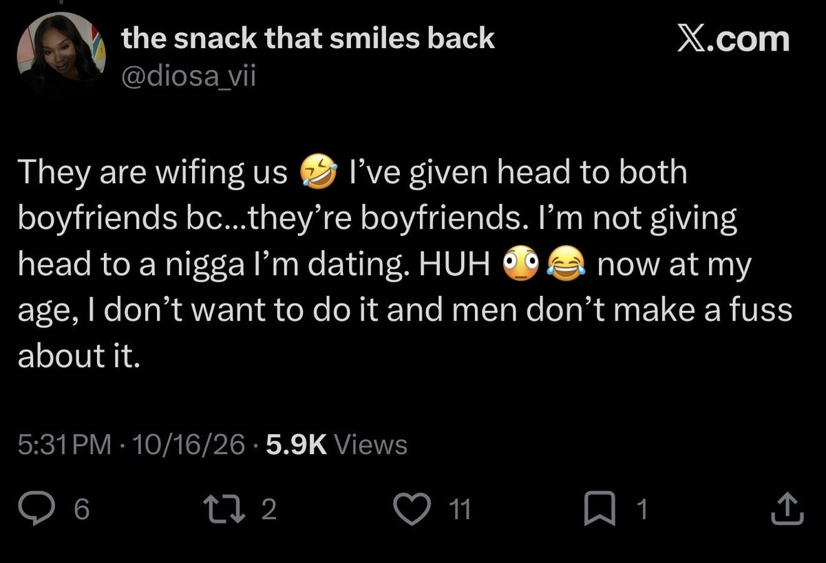 Seesay_havin's tweet photo. @diosa_vii @O_The_Truth This bitch lying like a mf. It went from she don’t give head to niggas she dating to she did it “once” Can’t keep up with the lies. You a throat goat embrace that shit https://t.co/aZDCvcn8cu