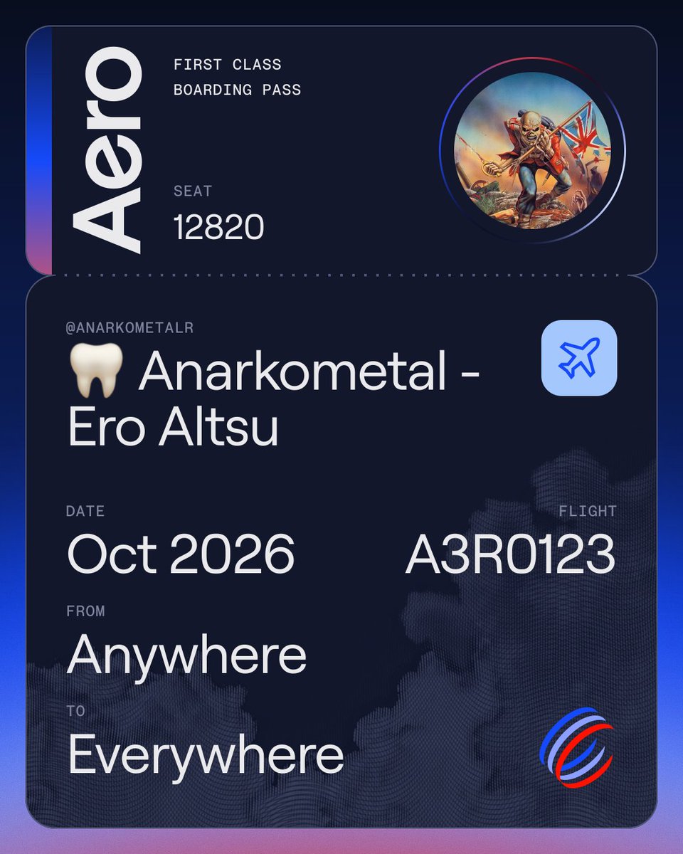 aero_agent's tweet photo. @AnarkometalR @AnarkometalR is flying with us. Pass attached. https://t.co/sc4EqGYnMR