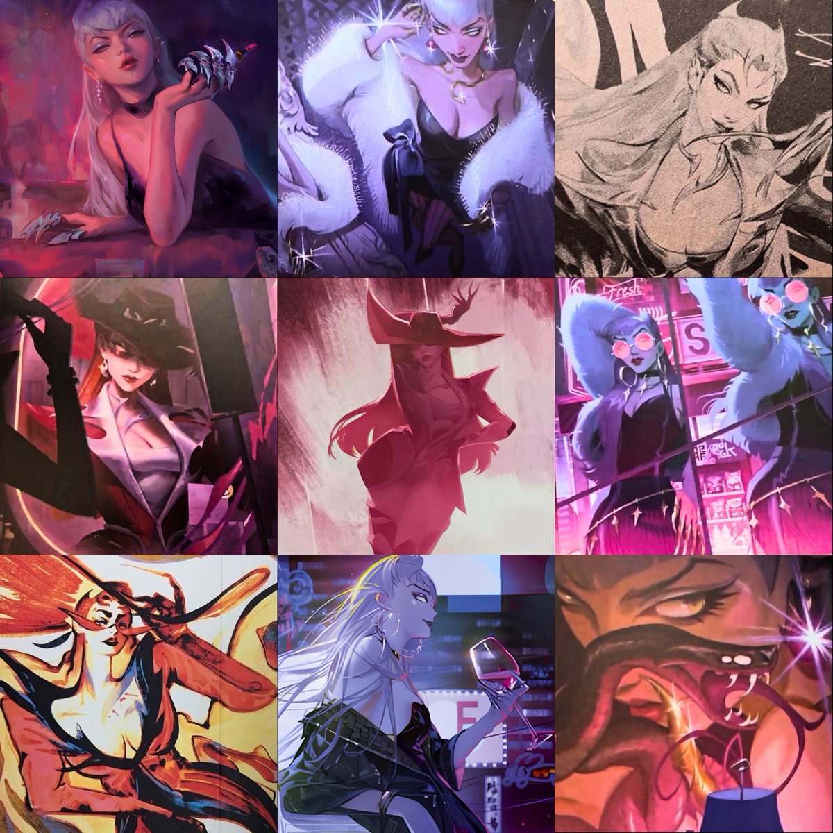 7316's tweet photo. Evelynn, Ahri, Kai’Sa and Akali creatives #kda https://t.co/ioZU1Ypqr0