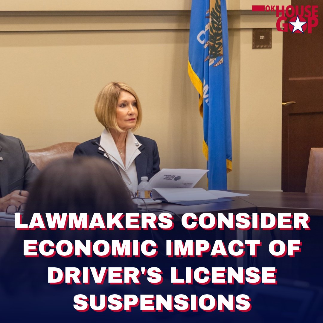 OKHouseGOP's tweet photo. Rep. Tammy West and Sen. Todd Gollihare considered the current driver's license suspension policies within the state and the resulting economic impact on the workforce and families.

Read More: https://t.co/QapPA6UGOL #okleg https://t.co/lVqoOpVlhn