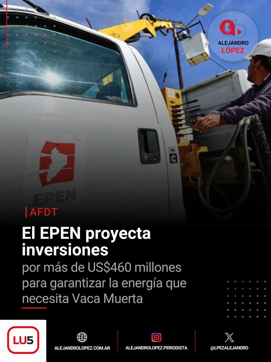 LpezAlejandro's tweet photo. 🗣️ Ing. @MarioDMoya | Presidente del #EPEN.
🌧️ El sistema eléctrico respondió muy bien a las últimas tormentas gracias al mantenimiento y al equipamiento que incorporamos.
🌳 Logramos reducir notablemente las fallas eléctricas provocadas por la caída de ramas.
⚡ En Neuquén tenemos 1,2 clientes por kilómetro cuadrado, mientras que en Capital Federal hay cerca de 700.
💰 No podemos comparar nuestra tarifa con la de otras distribuidoras porque los costos operativos de la Patagonia son diferentes.
📉 Estamos trabajando para reducir los costos operativos y trasladar esos ahorros a las facturas de los usuarios.
⛽ En Villa La Angostura vamos a incorporar un generador a gas que permitirá ahorrar 2,8 millones de dólares al año.
🔌 Estamos trabajando para reducir las conexiones ilegales y la manipulación de medidores.
🧾 El último aumento del valor agregado de distribución del EPEN fue en julio del año pasado.
💡 Parte de los aumentos en las facturas se explican por el costo de la energía que compramos a CAMMESA y la quita de subsidios.
🏔️ Vamos a duplicar la potencia disponible en la estación Pío Protto, que abastece a San Martín de los Andes y otras localidades.
🏗️ Estamos comprando transformadores y equipamiento por más de 25 millones de dólares.
🔋 La nueva estación Centenario Oeste permitirá acompañar el crecimiento industrial del corredor de la Ruta 67.
💵 La interconexión de Villa La Angostura y el Anillo Norte representan cerca de 155 millones de dólares de inversión y 260 kilómetros de líneas eléctricas.
🛢️ En Loma Campana vamos a incorporar un transformador de 45 MVA, con una inversión superior a los 4 millones de dólares.
📊 El Anillo de #VacaMuerta contempla más de 460 millones de dólares en obras de infraestructura eléctrica necesarias.
🤝 Estamos analizando cómo pueden participar las operadoras petroleras en el financiamiento de las obras eléctricas.
🌡️ Los días de calor intenso y las noches con temperaturas elevadas generan una demanda eléctrica sostenida.
🚨 Estamos preparados para afrontar el verano, con ampliaciones, mantenimiento y guardias para atender emergencias.
@LU5AM600 #alfinaldetodo