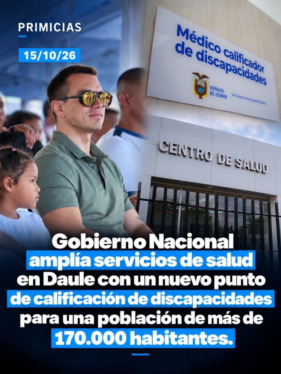 MirandaZamz2's tweet photo. El Nuevo Ecuador se construye con obras que mejoran la calidad de vida de todos, como este nuevo punto de calificación de discapacidades en Daule impulsado por Daniel Noboa. https://t.co/rzVbcdR93y