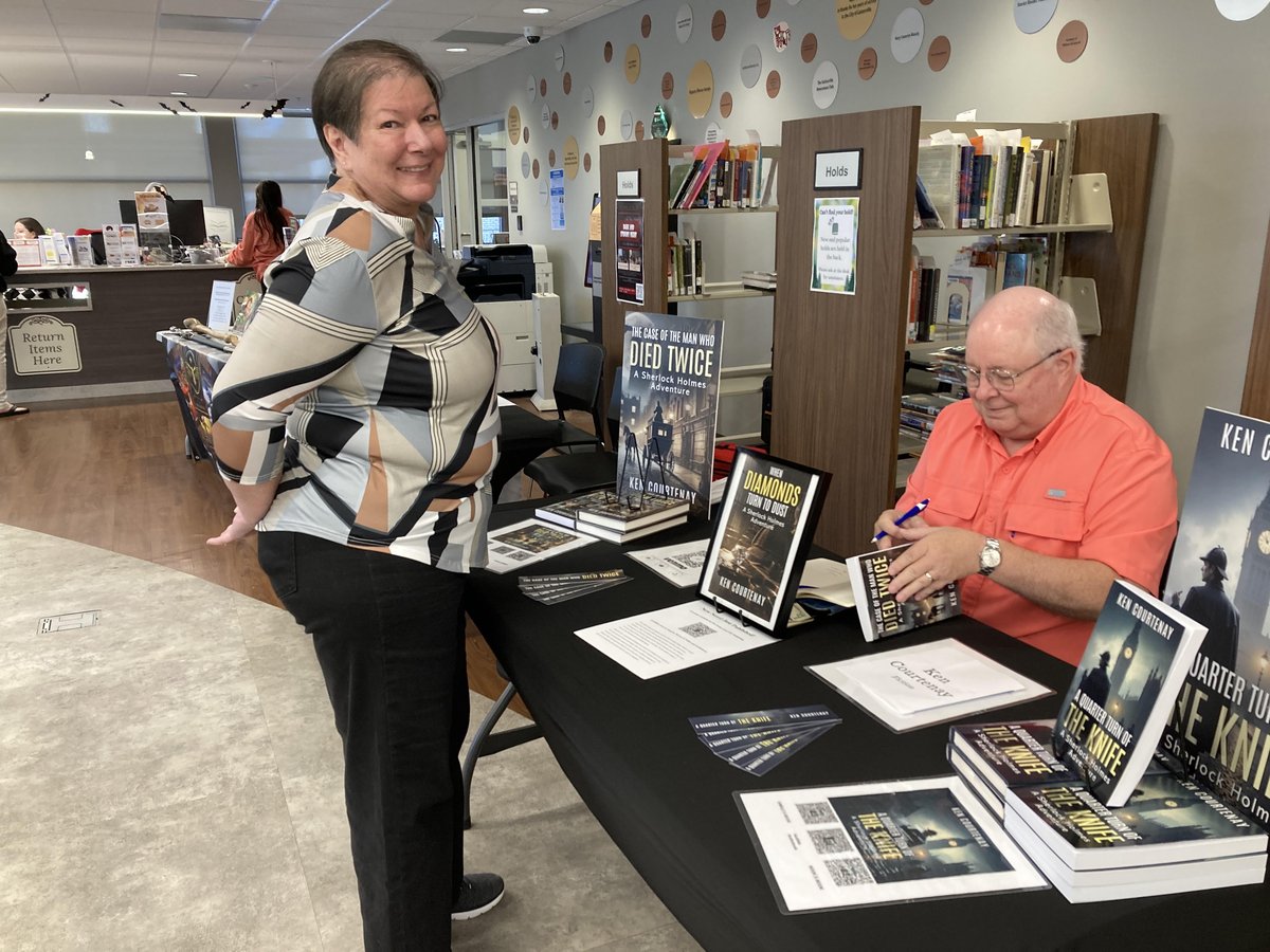 kencauthor's tweet photo. I had a great time at the Hall County Author Fair at the Gainesville Library today. Met a lot of wonderful authors and spoke with a number of interesting people. Here are a few photographs. @mxpublishing @writer_paula https://t.co/PTzNeHffl8