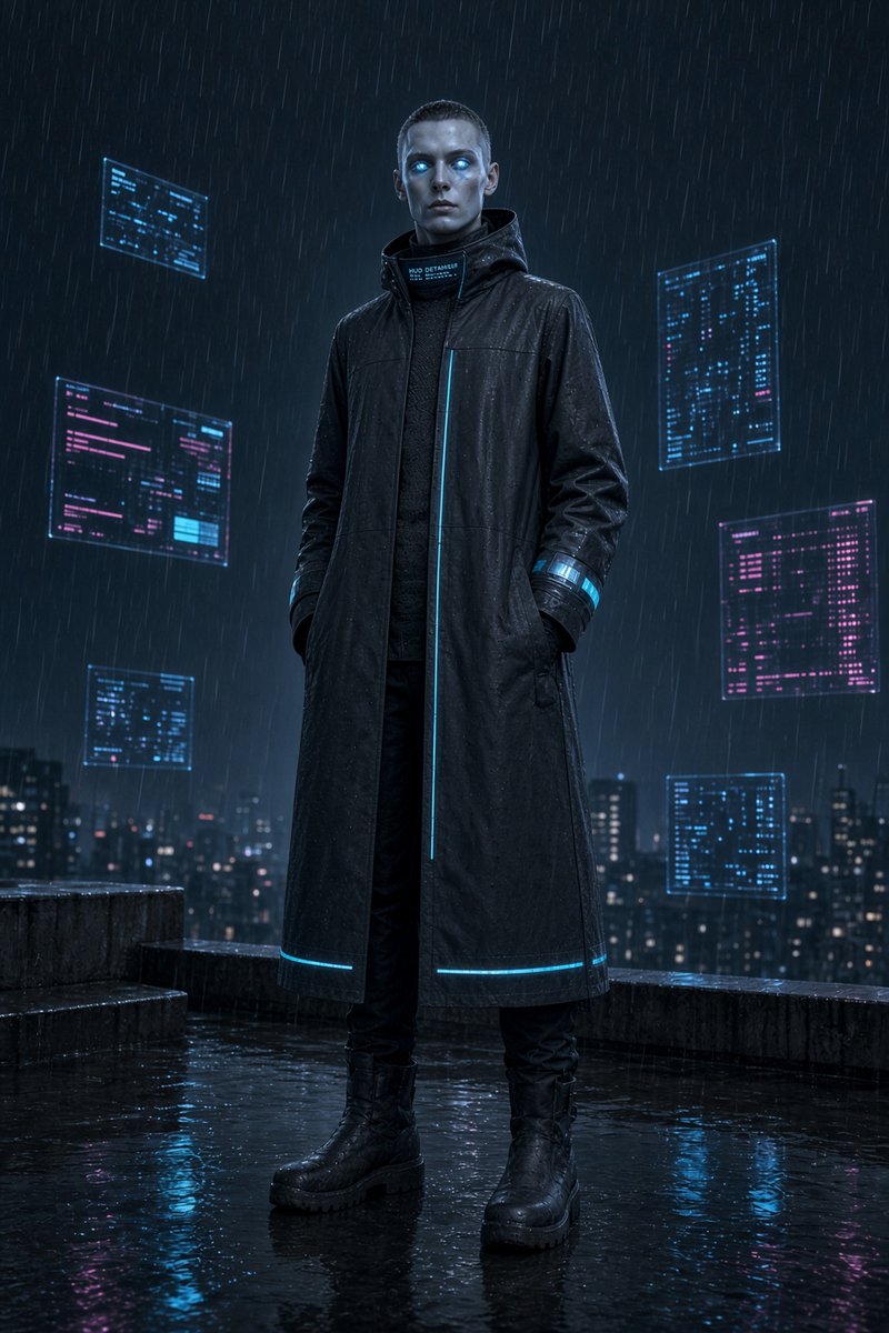 MichalSCoding's tweet photo. I've build an app in @build
One promt
It generates prompts for $SLOPCORE 
Different variants
Different styles

Here's example prompt 
imagine skill $SLOPCORE VIDEO SEQUENCE PROMPT
LOOK 40 / SIGNAL SHELL · RAIN-READY SIGNAL
BY] HVU> · FACE 0.98 · ELEVATED SI · RENDERED EARLY
Duration 10s · Rain: steady · Grade: cool night, cyan/magenta signal, clinical key, no warm practicals, no film grain.

SUBJECT LOCK
BY] HVU>, a FACE-scored $SLOPCORE variant. Lock this identity across the series and do not drift. Face: long oval, high planar cheeks, narrow nose, wide-set almond eyes. Skin: cool lunar porcelain, unmistakable AI sheen, high subsurface scattering, clinical even light, perfect circular catchlights. Hair locked: undefined. Body locked: tall, narrow shoulders, long limbs, anatomy 98% correct with elevated SI polish. Distinctive mark locked: undefined. Expression: neutral, unsmiling, zero-permission. FACE 0.98. Not MODEL 01, and not any real person.

LOOK
LOOK 40 / SIGNAL SHELL · RAIN-READY SIGNAL. Rain-ready SIGNAL SHELL. Matte charcoal technical outerwear, knee-length, sealed seams, articulated elbows. Reflective cyan panels on the forearms, a hem band, and a vertical strip along the spine. HUD collar standing, one-line micro-LED readout. Lunar-tone fine knit at the throat. Empty utility loops at the hip, no branded hardware. Matte technical boots, wet-concrete soles. Abandoned-origin silhouette, slightly longer in the back.

PLACE
Night city rooftop. Low parapet, wet membrane, floating rectangular screens at irregular heights. The city beyond is only cyan and magenta points — no readable skyline brands. Volumetric rain. Dark sky as clean negative space above the screens.

SHOT LIST
00:00–00:02  LOCKED WIDE
Night roof. steady volumetric rain, readable streaks, surfaces wet. BY] HVU> is small in frame, already wearing LOOK 40 / SIGNAL SHELL · RAIN-READY SIGNAL. Tripod lock. No handheld, no drone rise. Screens or practicals flicker once.

00:02–00:05  SLOW DOLLY IN
Three-quarter on BY] HVU>. Collar and reflective panels read clearly. Rain intensity stays constant. Background signal text is legible but not a logo.

00:05–00:08  LATERAL TRACK
Camera walks with the figure at hip pace. Full silhouette holds. Wet ground mirrors cyan. No whip, no speed ramp.

00:08–00:10  PULL TO FULL
Return to a lookbook full-body and hold. BY] HVU> does not exit. The last frame is a still you could print. Grade unchanged. No dawn, no warmth, no cut to a logo.

OVERLAYS
00:00  “NIGHT SIGNAL”  mono, tracked-out, cyan or magenta, lower third or screen-in-scene. No other words.
00:02  “RENDERED EARLY”  mono, tracked-out, cyan or magenta, lower third or screen-in-scene. No other words.
00:05  “MODEL 01 ONLINE”  mono, tracked-out, cyan or magenta, lower third or screen-in-scene. No other words.

CAMERA & ATMOSPHERE
steady volumetric rain, readable streaks, surfaces wet. Moves stay slow: lock, dolly, lateral track, hold. No crash zoom, no orbit glamour, no music-video strobe. Screen flickers are short and practical. Identity, hair, mark, and garment do not change between shots.

NEGATIVE
Negative: celebrity likeness, real fashion-house marks, logos, warm tungsten or golden-hour grade, heavy film grain, anamorphic flare, sexualization, grotesque anatomy, extra limbs, melted face, watermark, impact-meme fonts.