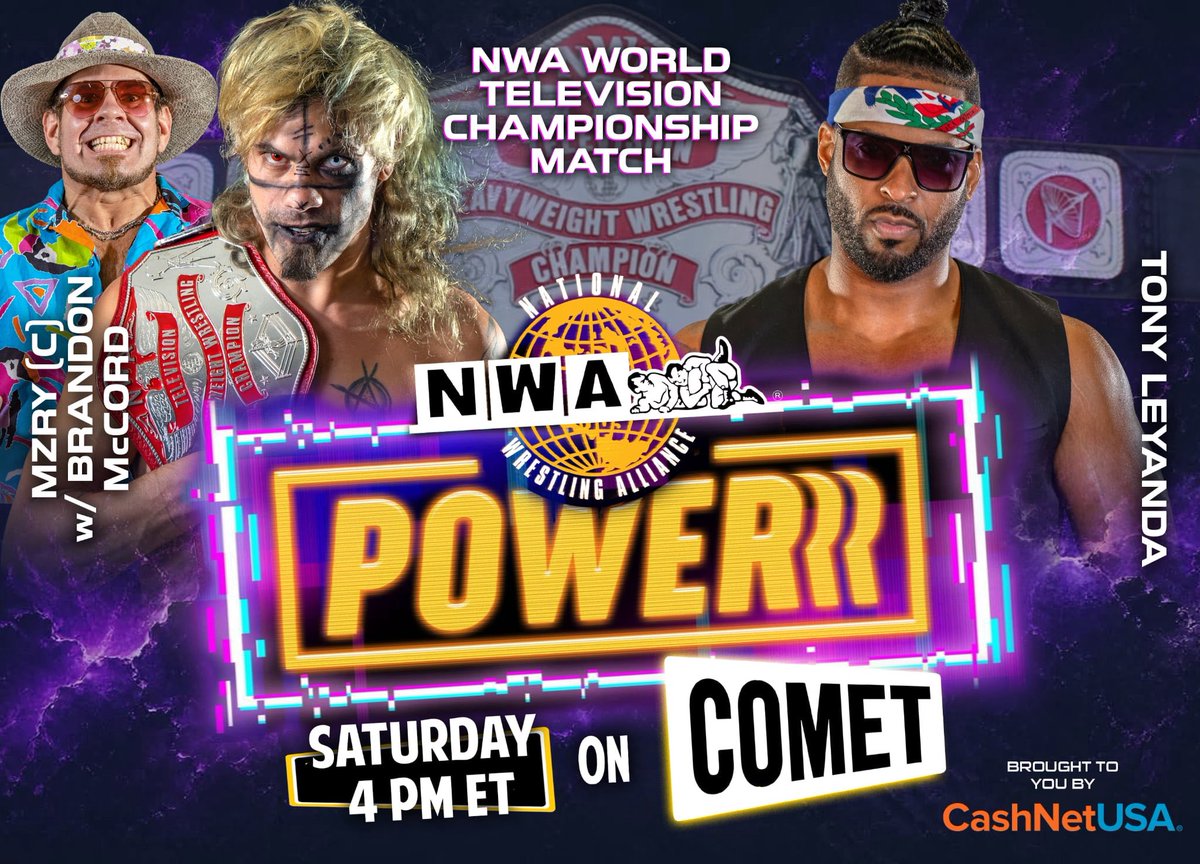 nwa's tweet photo. 𝙏𝙃𝙀 𝙋𝙊𝙒𝙀𝙍𝙍𝙍 𝙃𝙊𝙐𝙍 𝙎𝙏𝘼𝙍𝙏𝙎 𝙉𝙊𝙒
An all-new 𝙉𝙒𝘼 𝙋𝙊𝙒𝙀𝙍𝙍𝙍 on Comet starts RIGHT NOW! Tune in every Saturday at 4PM (3PM CT) on @WatchComet!

Never miss the action! https://t.co/OpGTIdOqYB