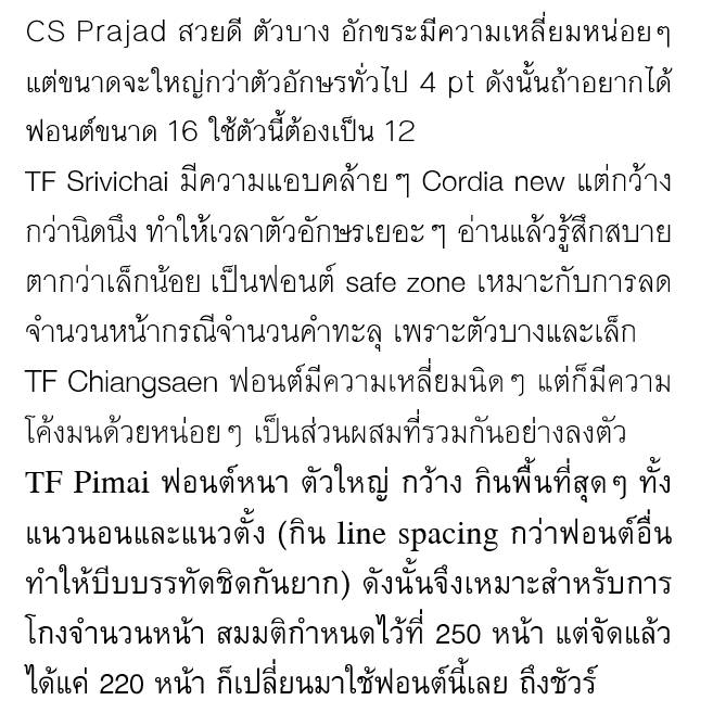 Corgito_'s tweet photo. ที่เคยใช้แล้วถูกใจถึงขั้นตีพิมพ์นะคะ (คือลองมาหลายฟอนต์มาก แต่ส่วนใหญ่ไม่ชอบเลยไม่ได้ใช้พิมพ์จริง) คิดว่าคนส่วนใหญ่ก็น่าจะใช้ฟอนต์พวกนี้เหมือนกัน

ลองพิมพ์ให้ดูใน word ค่ะ https://t.co/YiNyZ7zlyD