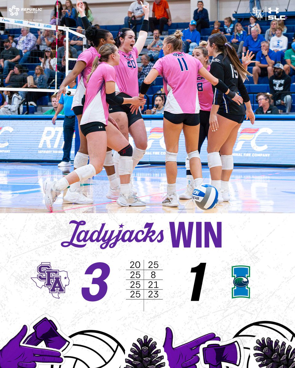 SFA_Volleyball's tweet photo. Island DUBS 🙌

#AxeEm x #DIBs https://t.co/TyCD4XIxvf