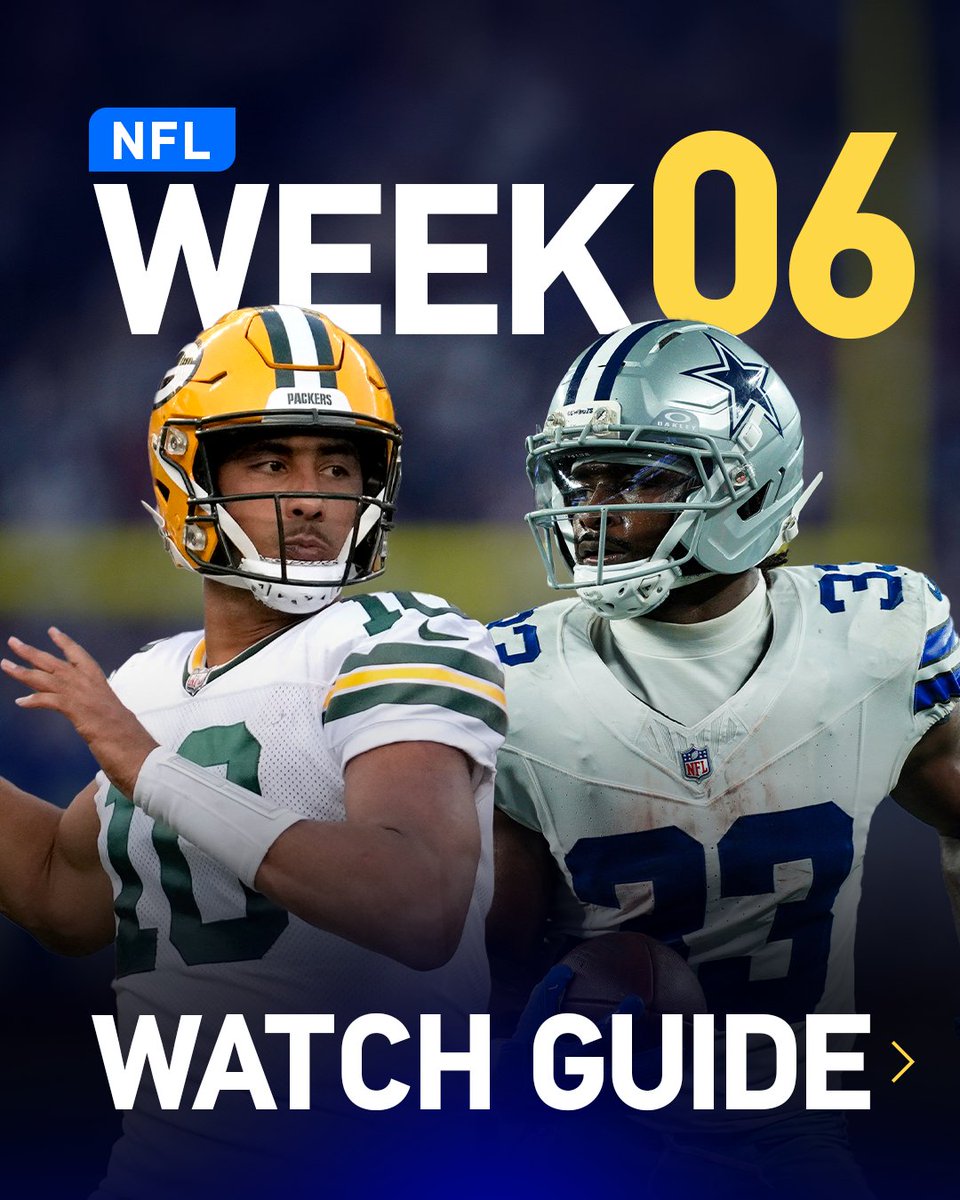 DIRECTV's tweet photo. Cowboys-Packers on SNF is the perfect way to close out Week 6. https://t.co/hO8k8H2qt0