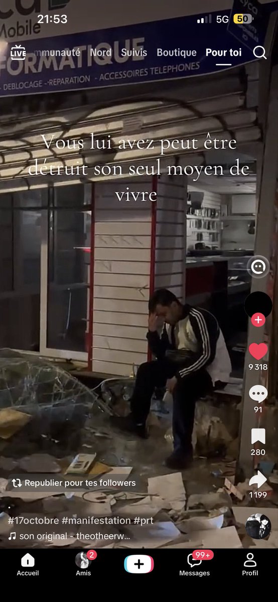 jasmeen2xv's tweet photo. je comprends pas pq s’attaquer aux petits commerces? Vous savez très bien qu’ils galèrent déjà, ils font partie du peuple aussi. Honte à vous. https://t.co/RKJYvDgFvf