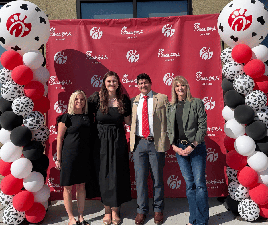 Atomic_CU's tweet photo. Regional Manager Hayley Bradley and Athens Branch Manager Patti Davis were excited to attend the ribbon cutting for the new Chick-fil-A in Athens last week. We love being part of special community moments and celebrating local growth! #ACU4U https://t.co/OHEJkCfPv1