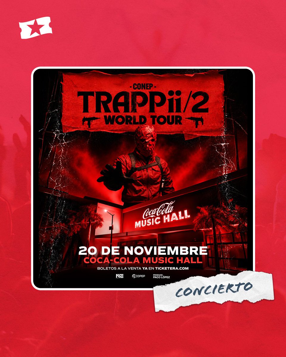 ticketera's tweet photo. @conepmusicpr llega con su Trappii 2 World Tour. 🔥🎤
Vívelo el 20 de noviembre en el @cocacolamh

Consigue tus boletos en #Ticketera. 🎟️ https://t.co/uiMsHLxwcW