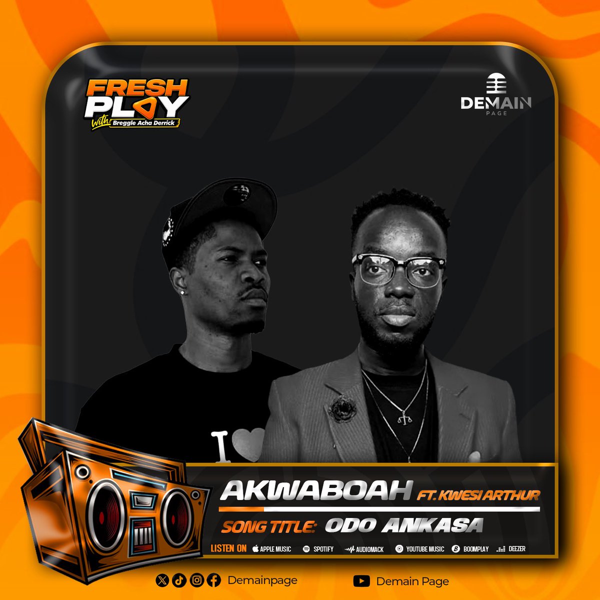 Breggle's tweet photo. Fresh music , Fresh play. 
@AkwaboahMusic ft @KWESIARTHUR_ Odo Ankasa 🎵🔥
#newmusic https://t.co/qDFHA9IFNr