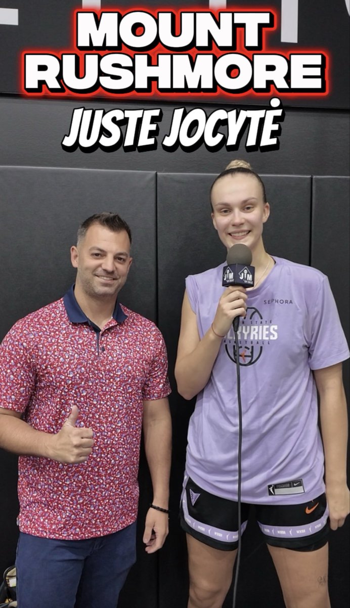JimonBase's tweet photo. 💜🏀 BallHalla, Justė Jocytė has a message for YOU! 👀

The @valkyries guard shares her Mount Rushmore of favorite athletes before calling on BallHalla to SHOW UP and GET LOUD as the Valkyries head into the WNBA Finals! 🔥

#Valkyries #WNBA #BallHalla #wnbafinals https://t.co/haOnAiX13n