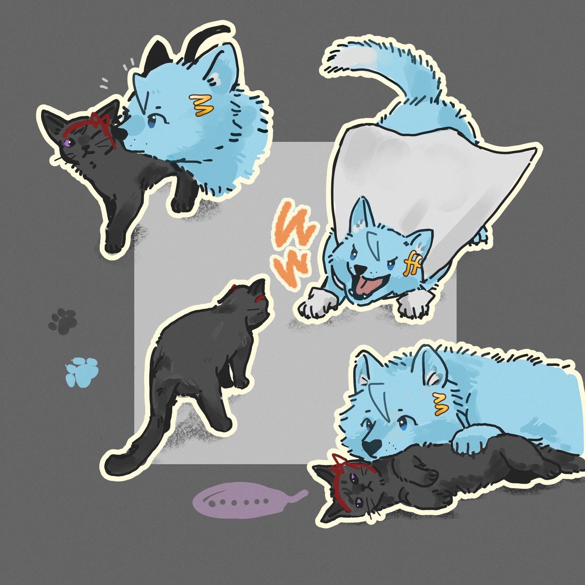 gemini_975's tweet photo. 🐈‍⬛🐕ほむさや https://t.co/gVhoH2kzUb