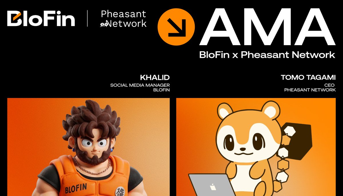 BloFin_Official's tweet photo. Join the BloFin x @PheasantNetwork AMA Session to learn more and stand a chance to share in 200 USDT rewards 🔥
 
To enter:

🔸 RT, Like, and follow @BloFin_Official
🔸 Tag 3 friends

 🗓️ October 22 at 11 AM UTC
 📍 Set your reminder: https://t.co/Ew2V4Cd1Zu https://t.co/BcK3ZYTZuD