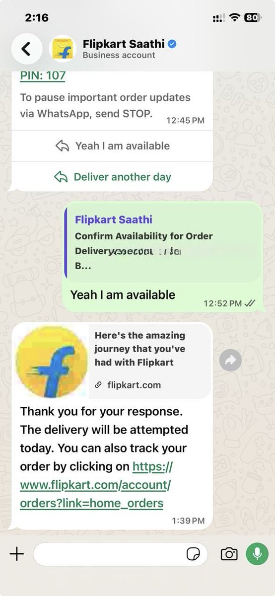 _Vernika_'s tweet photo. @Flipkart @flipkartsupport My order was due on Oct 8. Every day it’s marked out for delivery, followed by a rescheduling message despite us declining it. Multiple complaints and escalations, but no resolution. Please look into this. Order id : OD338825313796551100 https://t.co/79uAHdP0tG