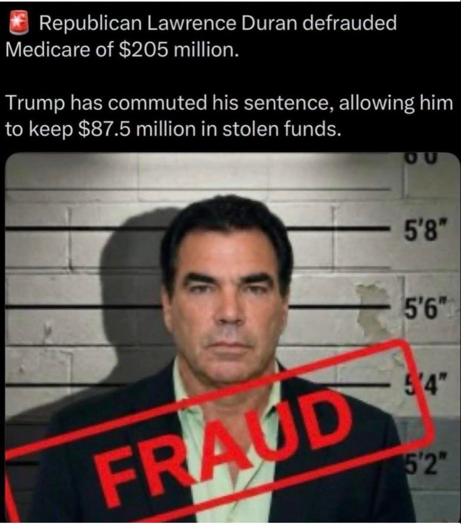 jamesfrenc38958's tweet photo. 205 million stolen from the sick. $87.5 million kept by Trump's commutation. If this isn't the definition of 'robbing people of their money and health; I don't know what is. https://t.co/zORkixmDRM
