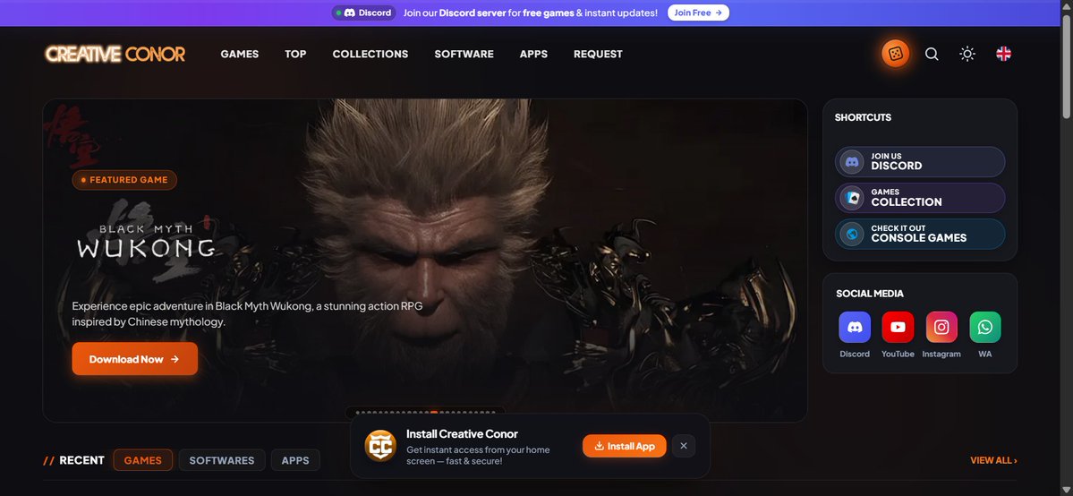 leviackermanft's tweet photo. Stop using sketchy, 2005-era sites that virus-bomb your PC just to get a game 😭

Use Creative Conor instead:
• Clean, modern dark UI (no popups)
• Massive library of PC games &amp; apps
• Exact file sizes listed upfront

https://t.co/YvuGen3VW1 https://t.co/DfIWgMhxMt