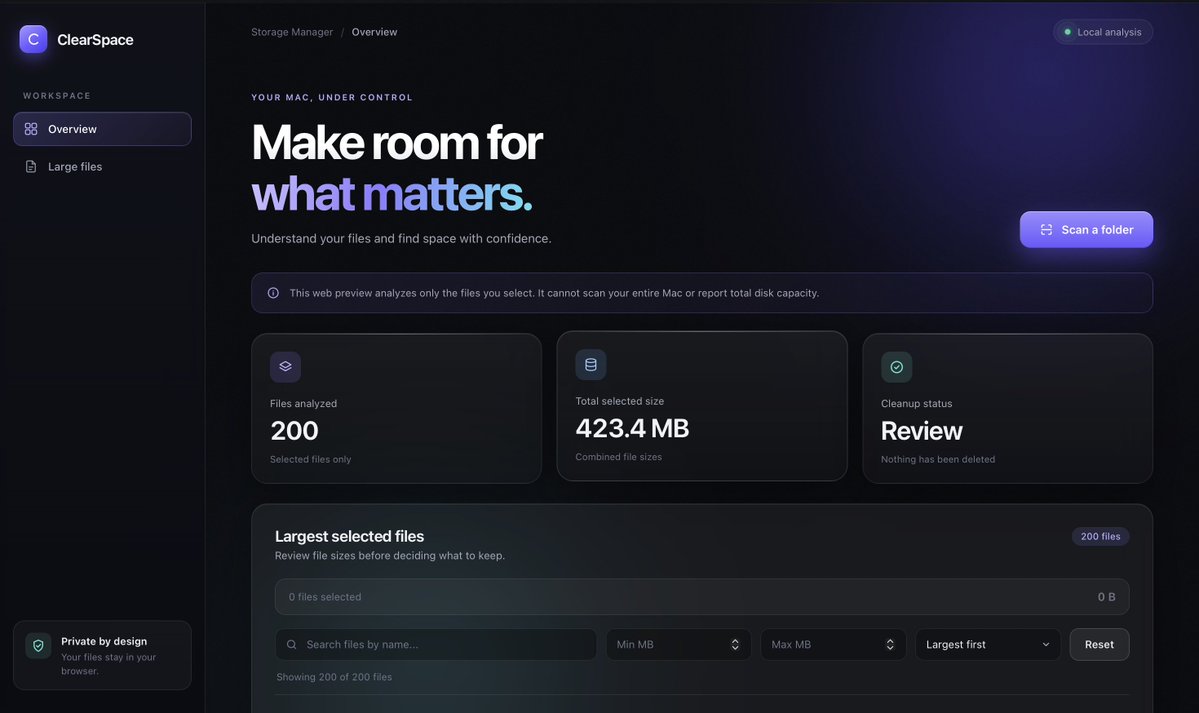Revenger5432's tweet photo. 🚀 Building ClearSpace, a Mac storage cleaner.

Working on the UI and connecting it to a local Node.js backend.

Building, learning, and improving one step at a time. 💻

#BuildInPublic #macOS #IndieHackers https://t.co/WDAzwNUVhN