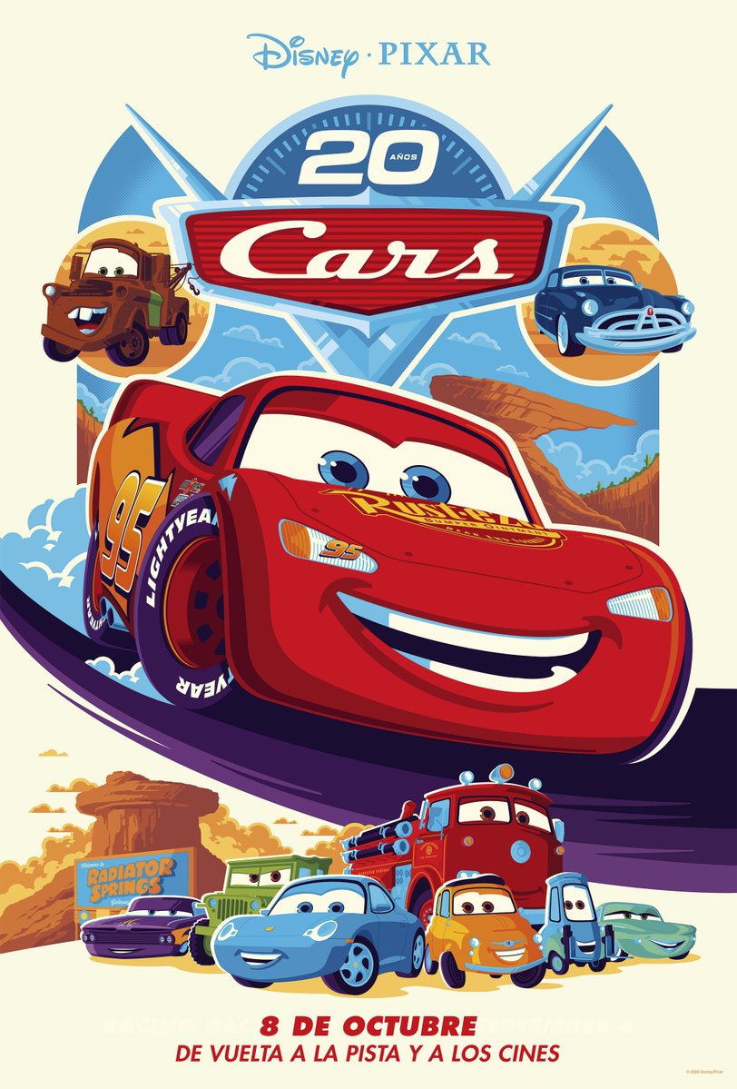 CinemarkPA's tweet photo. ¡Las leyendas de Radiador Springs regresan a la pantalla grande! ⚡️🚗 Sigue celebrando los 20 años de #CARS con este increíble re-estreno en Cinemark. 🍿

🎟️ Compra tus entradas en https://t.co/5q1z0B4WON o en la app CinemarkCA. #DisneyStudios https://t.co/Td6OnpTj0G