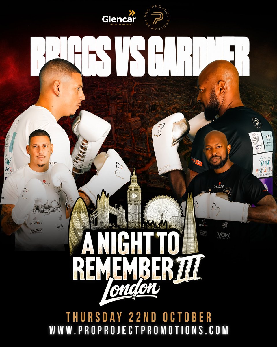 GrahamStack1's tweet photo. Matthew Briggs vs Anthony Gardner.
⠀
Two former professionals preparing to meet in the ring at A Night To Remember III.
⠀
Thursday 22nd October 2026
⠀
https://t.co/1URWyEJCr0 https://t.co/jKRlMFo2vX