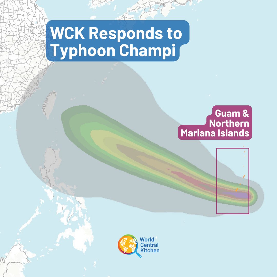 WCKitchen's tweet photo. WCK is responding to Typhoon Champi, which is expected to make landfall on Guam and the Northern Mariana Islands as a Category 4 storm—with the possibility of strengthening into a super typhoon. This will be our third typhoon response in this region in 2026, following Super Typhoons Sinlaku and Bavi earlier this year. Over the course of those responses, we have built a robust network of local partners who are ready to serve their communities. The storm is expected to bring extremely high and damaging winds with the potential for severe flooding. #ChefsForGuam #ChefsForCNMI

Read More: https://t.co/Kf25oLfsNu