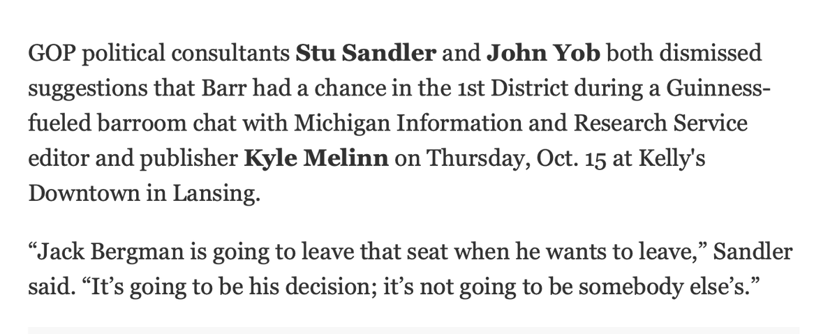 stusandler's tweet photo. this wasn't the Guiness talking.  @JackBergman_MI1 wins on Election Day .  @detroitnews @DNBethLeBlanc @KyleMelinn @strategic @JackBergman_MI1 https://t.co/Hs4vviGBdv