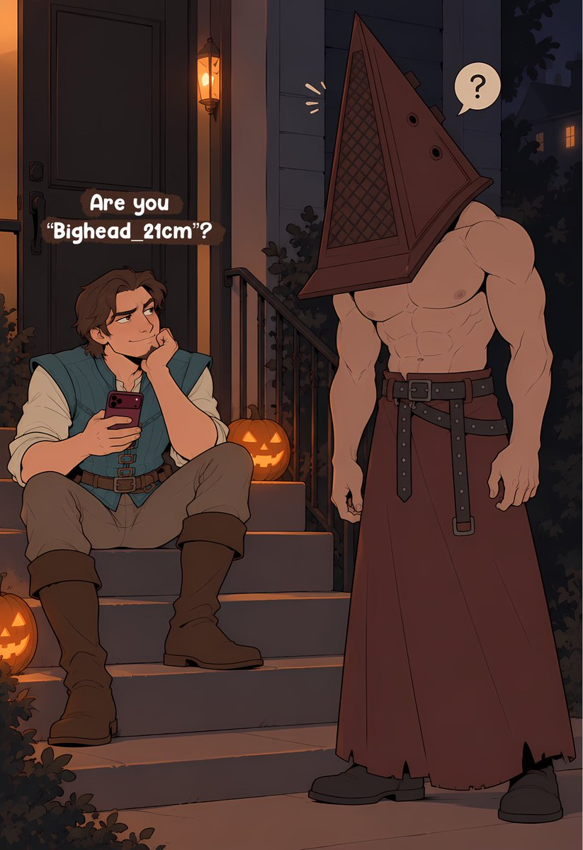 Mircaness's tweet photo. Flynn Rider &amp; Pyramid Head
Halloween 2026 🎃
Full collection on my Patreon! https://t.co/wwbtJeVvFB