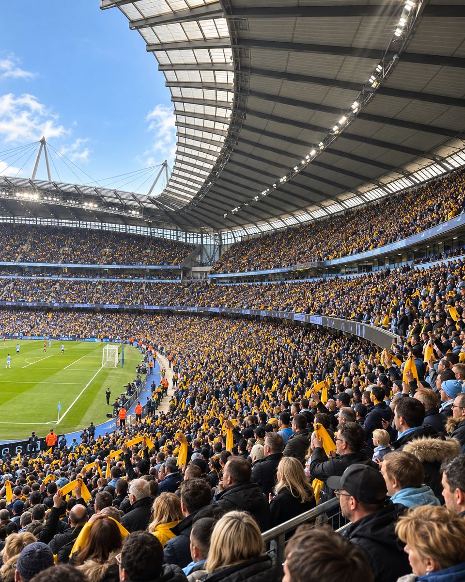 TheFootyFeed's tweet photo. 🚨 A new Etihad Stadium attendance record for Manchester City today, with 600,817 packed in for the game against Ipswich.

Bringing in an estimated £320m in new club revenue 🤯 https://t.co/sT9q9m2Gla
