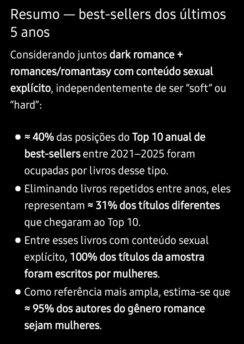 fmelo_c's tweet photo. @The_Disco__S2 @itskelblue @danboxcutter @volkspeoplopovo Meu argumento se baseia no consumidor, não no produtor do conteúdo (que também é composto por mulheres).
E outra, vejo coisas piores escritas por homens em funk por exemplo.
Mulheres lêem e escrevem mais livros, usei uma métrica que reflete bem o público alvo. https://t.co/tRKfRIjr3g