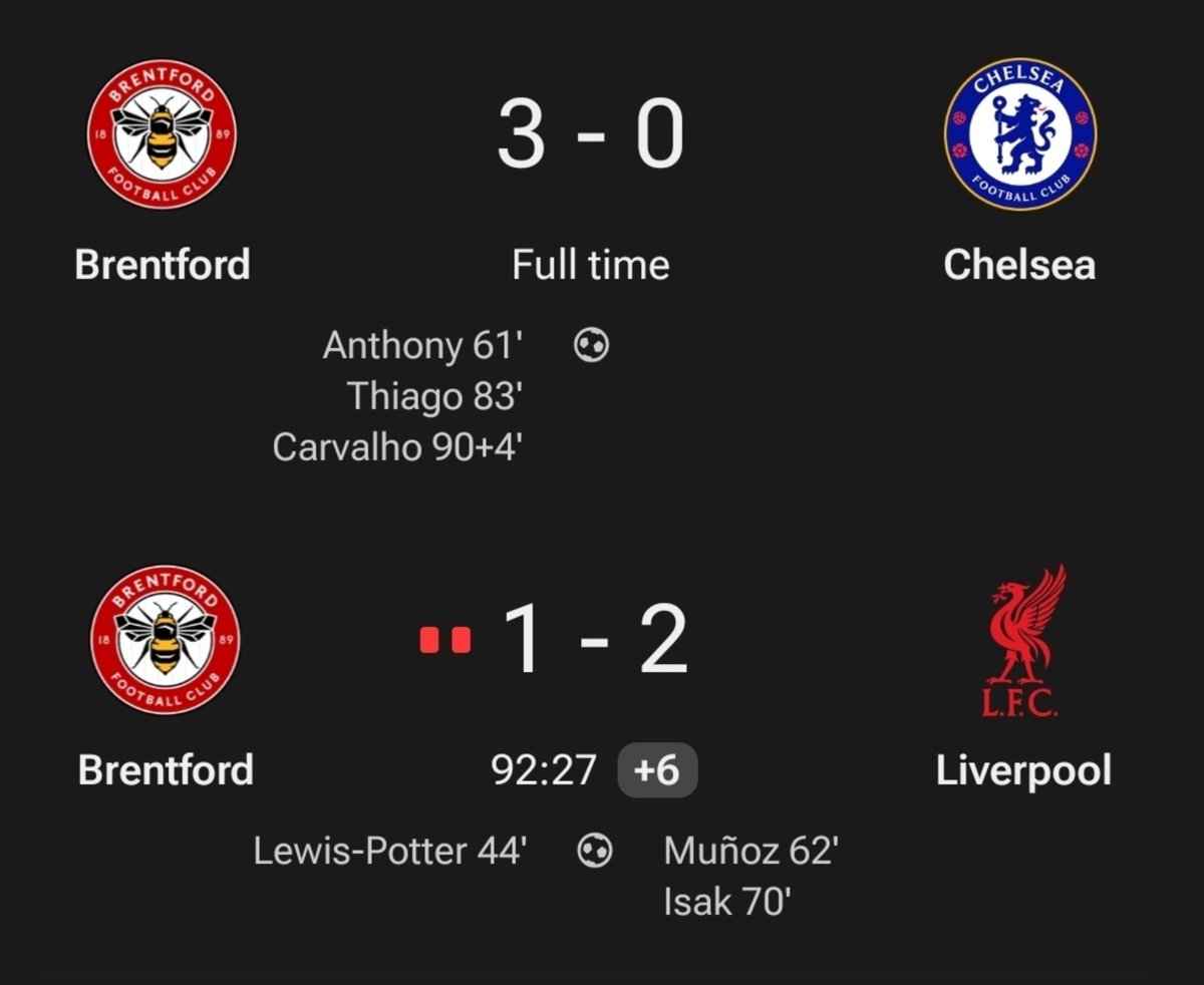 Lfc_samie's tweet photo. Beating Brentford at home ain't for everyone 😁 https://t.co/uNFOzW6LIZ