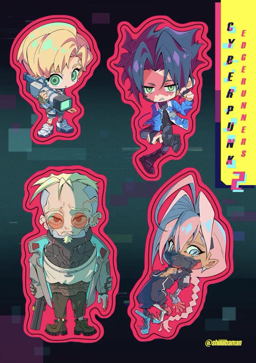 pieceofshiba's tweet photo. I made #CyberpunkEdgerunners2 stickers🫨2days before they-- https://t.co/w2Vab0egnF