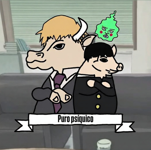 PuraCalidadSol's tweet photo. Keep a cool head, whatever the chart does. 🔮🐂🐖 Puro Psíquico is a meme made with love by the butcher shop crew. https://t.co/axDKYVVbG9 soon. Not financial advice. #memecoins #MobPsycho https://t.co/F9nRnw7LxZ