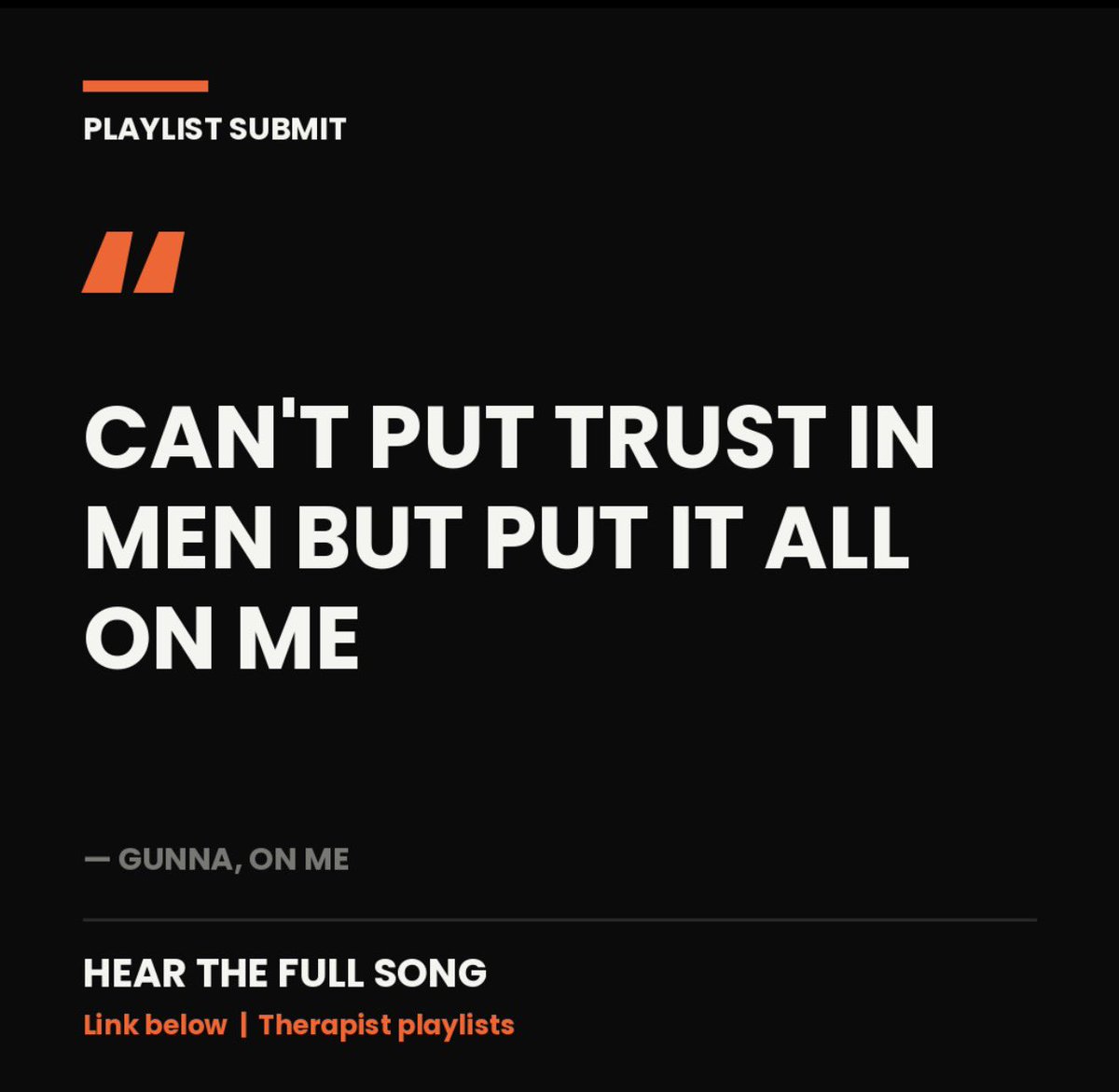 Playlistsubmit's tweet photo. “On me” by @1GunnaGunna , from our playlists 
https://t.co/hV4cpmWhRM https://t.co/M189bGfckO