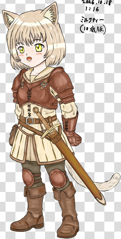 yuutinn1's tweet photo. 本日のお絵描き
気がつけば今、7時間かけてどうなってるんだろう・・・
oc：ミルクティー（10歳版）
種族：獣人族（猫） https://t.co/BQj5TmtZwb