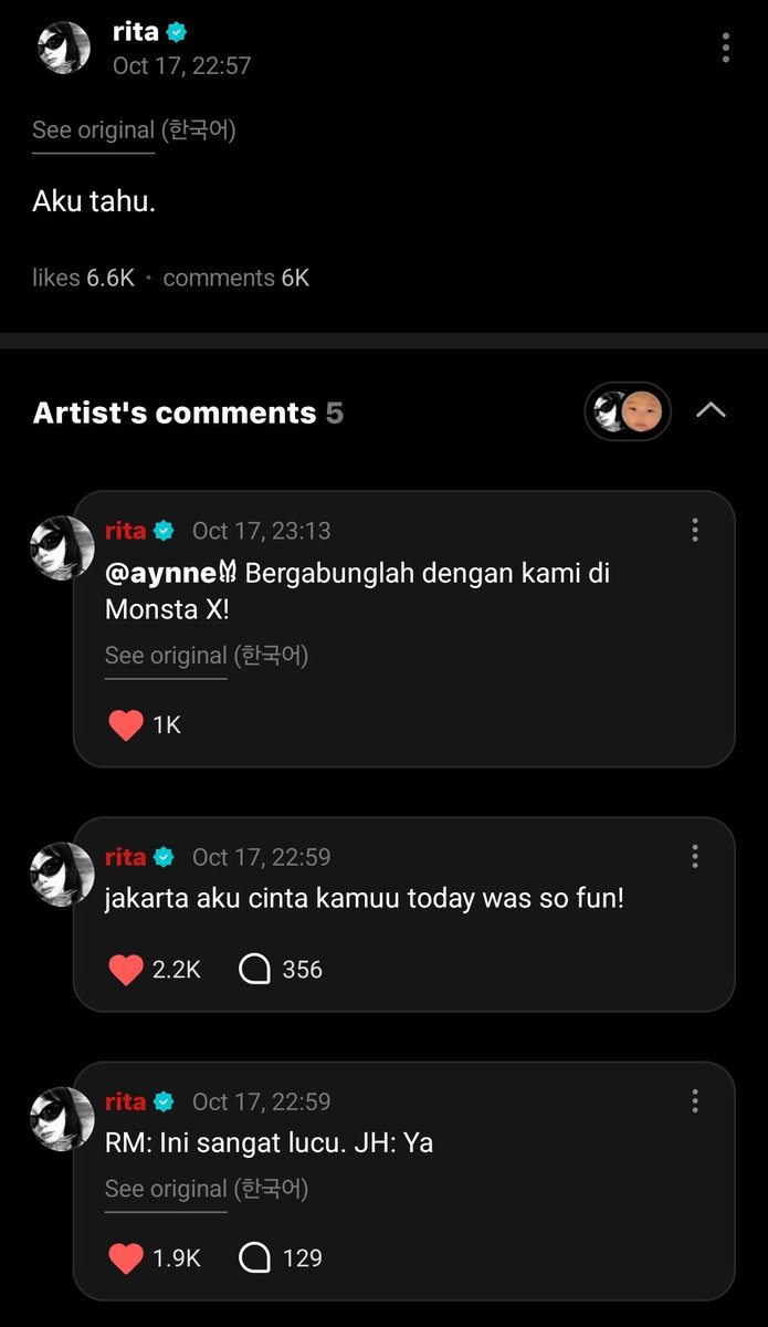 crasspeexi's tweet photo. TERNYATA BENER KE RUTOOO WKWKWKWK kata riri "kedepannya, Monstiez juga tolong lakukan bareng, ya!" kita disuruh fanchat ala ruto😭😭 https://t.co/RotLS98bBO