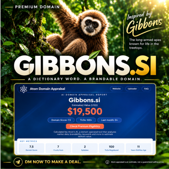 ArinKhandelwal7's tweet photo. 🐒 https://t.co/E7oDDxvKts — Premium Domain Available!

💎 Atom Appraisal: $19,500
🌿 100+ TLDs | Domain Score: 7.5
✅ Available on Dynadot
💰 Asking Price: $999
Interested? DM me to make a deal! 🔥

#Domain #Domainforsale #Si #DomainInvestiing 
#SiDomain https://t.co/Qvq4uirozU