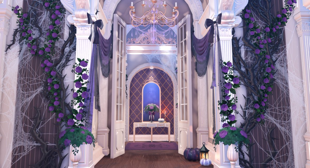 Krissy3D's tweet photo. Here's some of my building work for the 2026 DTI Halloween Update! 👻😊

It was a pleasure getting to build in a victorian style, I like triangles a lot. 💝
#RobloxDev #DressToImpress #DTI https://t.co/hzmVypJJIO