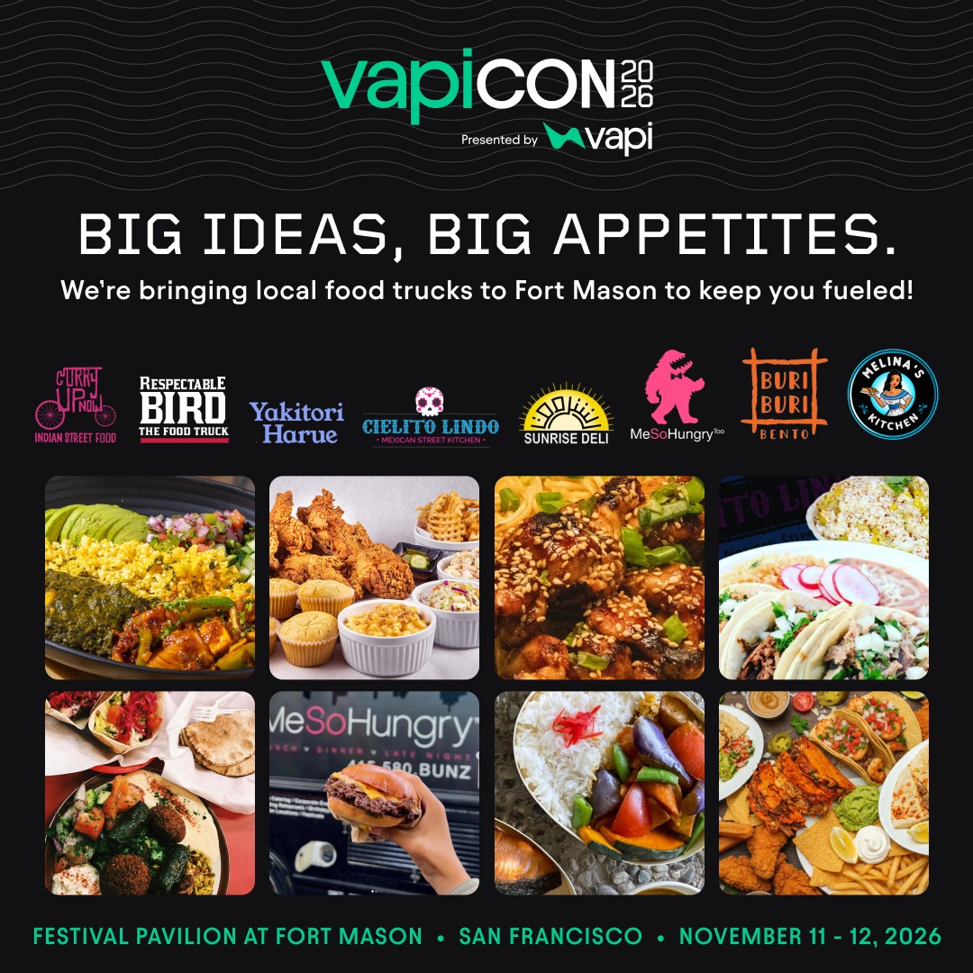 Vapi_AI's tweet photo. Big Ideas, Big Appetites. 

We’re rolling into Fort Mason with an incredible lineup of local food trucks to keep you fueled between big ideas, bold conversations, and what's next. 

Comment which food truck you are most excited to try at VapiCon 2026?

Here’s who is pulling up:

🍛 Curry Up Now
🍗 Respectable Bird
🍢 Yakitori Harue
🌮 Cielito Lindo
🥙 Sunrise Deli
🍔 Me So Hungry Too
🍱 Buri Buri
🌯 Melina’s Kitchen

📍 Fort Mason Center, San Francisco
📅 November 11–12, 2026
🎟️  Register now: https://t.co/qau6zPU1iX