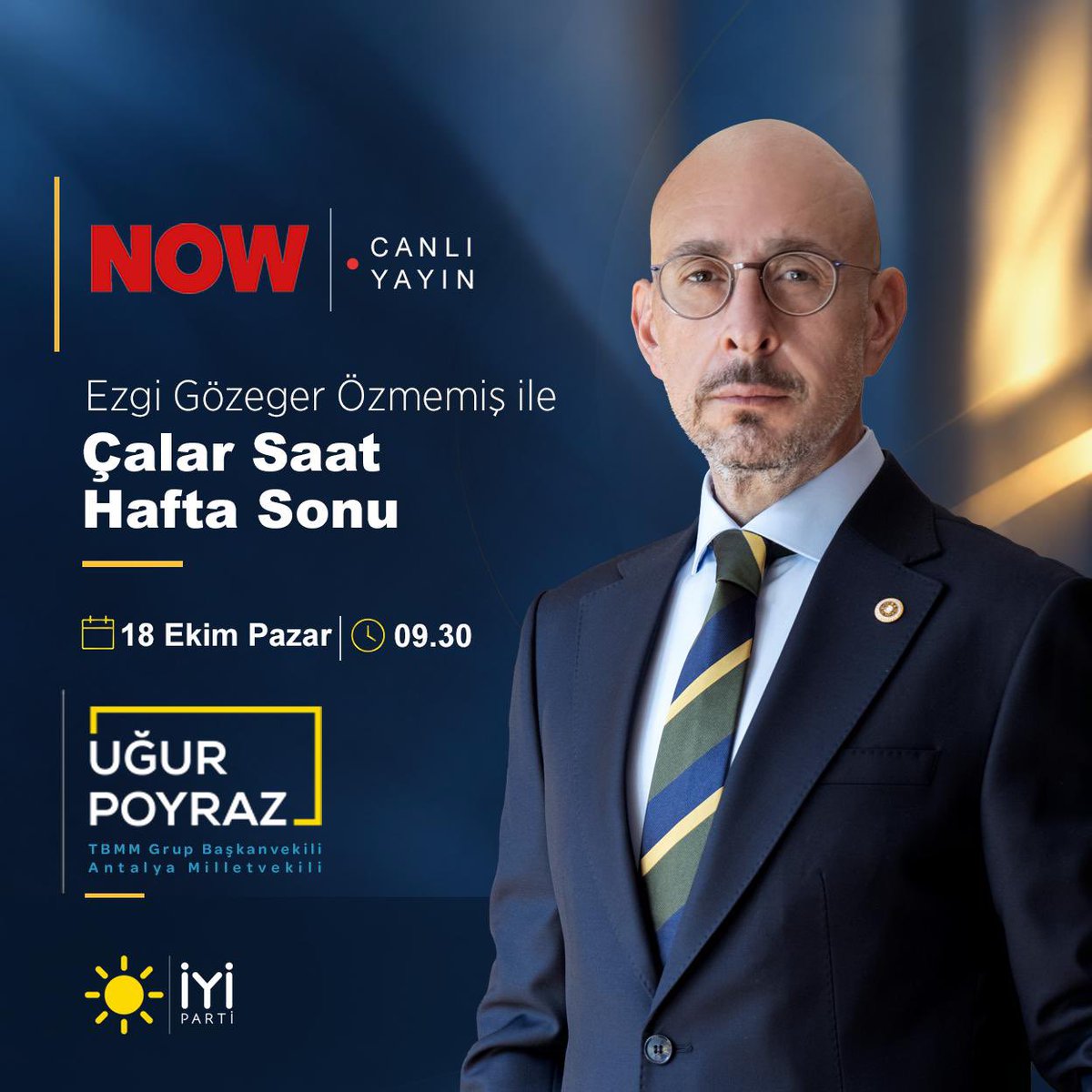 UGUR__POYRAZ's tweet photo. Yarın sabah; 18 Ekim Pazar saat:09.30’da @nowtvturkiye’de Ezgi Gözeger Özmemiş @ezgigozeger ile Çalar Saat Hafta Sonu programının konuğu olacağım. https://t.co/wffF8jjIlY