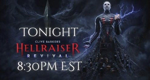 OneGrumpyBoi's tweet photo. 🚨TONIGHT at 8:30pm EST🚨 it’s #horror night as we brave the terrifyingly twisted #Hellraiser: Revival as a spoopy treat. 😈

Get your popcorn ready and get ready to hold me! 🍿🍷😱

https://t.co/vRJbwvPolH 👈🏻 https://t.co/mhaviJxOhw