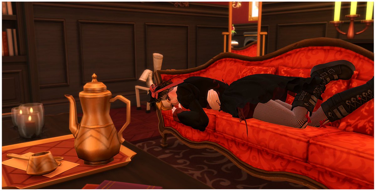 piyotti_sims4's tweet photo. 🇺🇸/🇬🇧  I couldn't stop thinking about dressing Morgyn-sensei in Gothic Lolita, so I made them cosplay! 🖤 
I just noticed I completely forgot to paint their nails, I'm so slow 💦 my bad 😅 
pose : SONECHKO 
#sims4 #halloween #ShowUsYourSims #MorgynEmber https://t.co/qXZQnmxi76