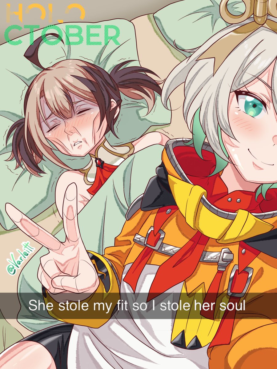 Varleitt's tweet photo. Holoctober day 17 - Outfit Swap
#rkggk #immergination https://t.co/ViNoqO4nZB