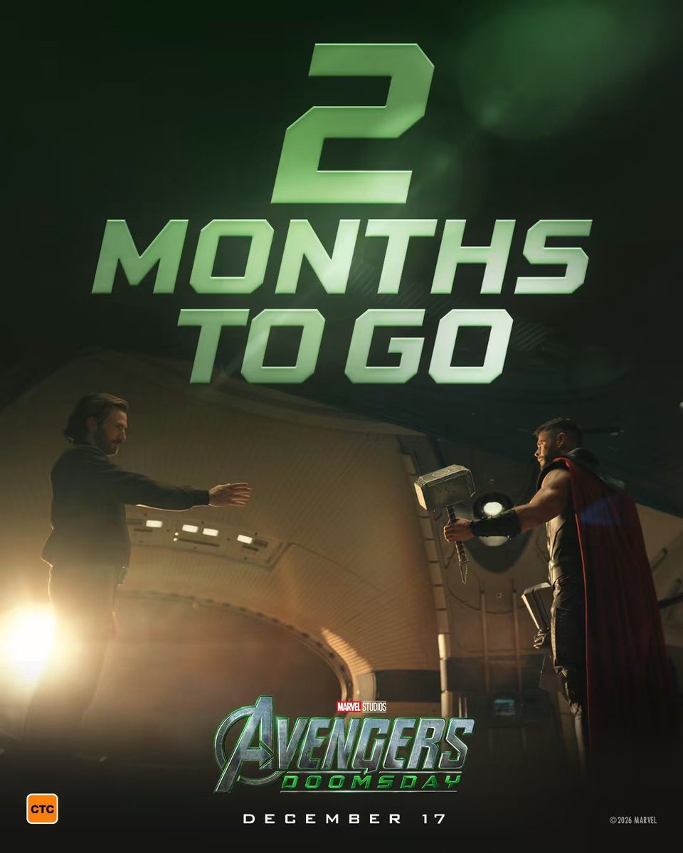 somosgeeksnews's tweet photo. Faltan 2 meses para el estreno de ‘AVENGERS: DOOMSDAY’ 💚 

¿Emocionado por la película ? 🤔 https://t.co/v9w9wQWfvE