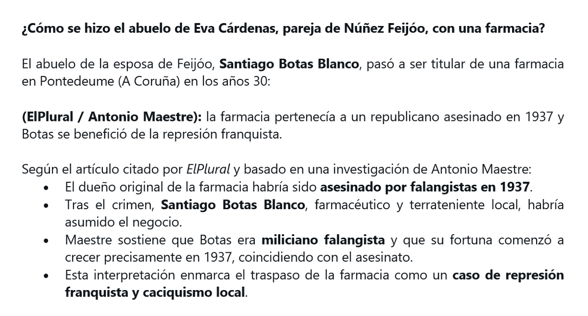 ferna1_diez's tweet photo. Cómo se hizo el abuelo de Eva Cárdenas, pareja de Núñez Feijóo, con una farmacia https://t.co/wOBqfOYlfZ