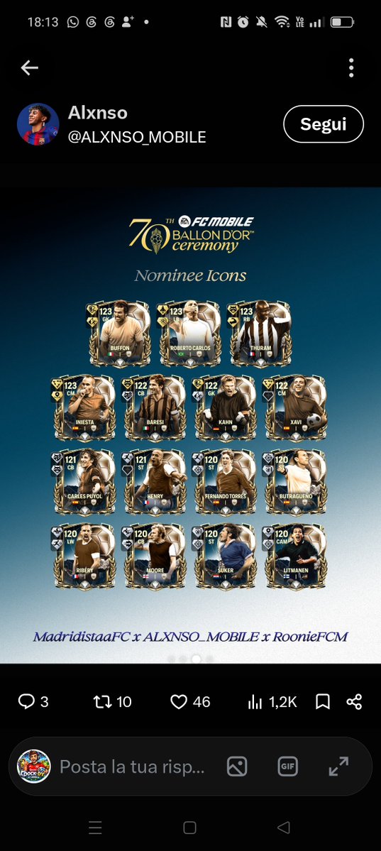 DockDy93's tweet photo. 🏆 Ballon d’Or hits FC Mobile Oct 22!
Messi &amp; CR7 124 OVR? 👀 Fan concepts—cards unconfirmed!

🎨 Credits: MadridistaaFC × ALXNSO_MOBILE × RoonieFCM

Follow DOCKDY on Instagram, YouTube, TikTok &amp; Twitch!

#FCMobile #BallonDor #FCMobileConcept #Dockdy https://t.co/FBOuvDUJYi