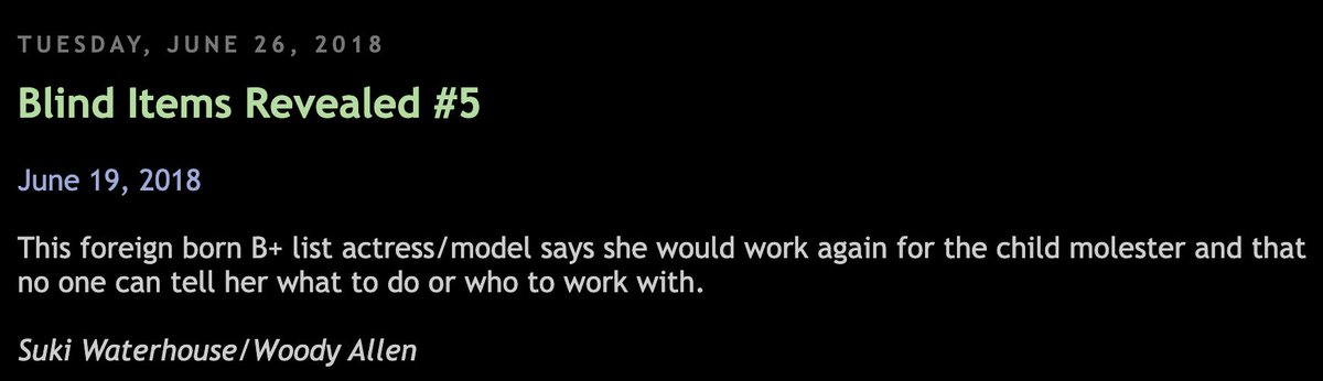 mcgdalene's tweet photo. bro imagine wanting to work with a pedophile so much that you go for TWO auditions, he doesn't like you for the main role, gives you a smaller role and then later you're telling people you'd work with him again... suki waterhouse is really something else https://t.co/t8Xn6znhKp