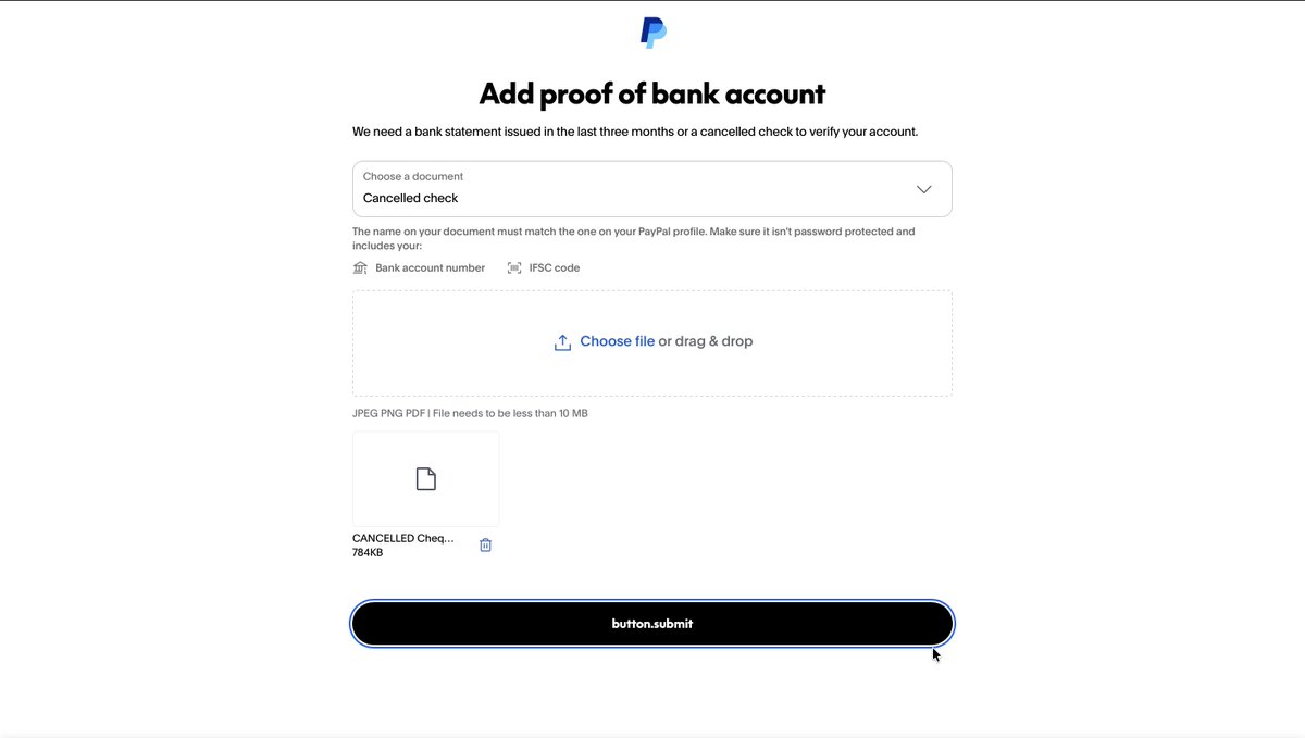 Om_Patil19's tweet photo. @PayPal  Bank verification is still stuck. Document upload fails on mobile, and Submit doesn't work on my laptop. Your AI support isn't helping me reach a human agent. Please help! 
mail : patilom1906@gmail.com https://t.co/FuBsuAOejs